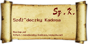 Szádeczky Kadosa névjegykártya
